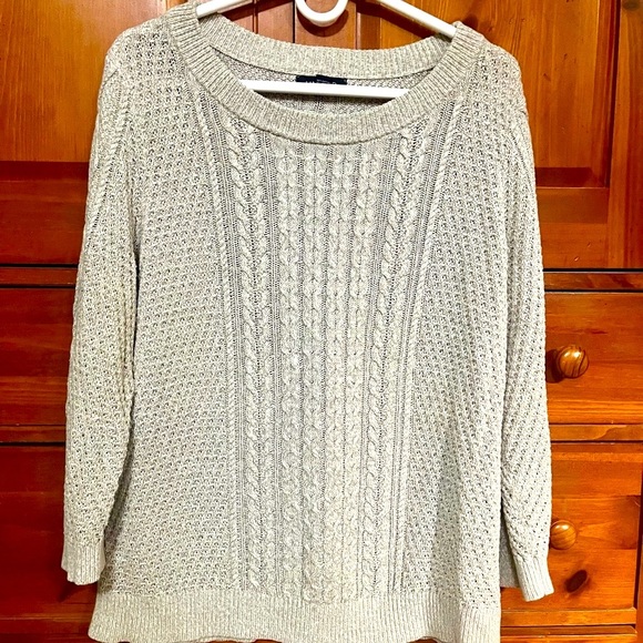 Women’s Lands End Cable Knit Sweater - Picture 6 of 6